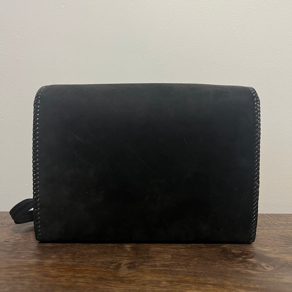 VINTAGE 1930s BLACK SUEDE SHOULDER BAG - Picture 4 of 8